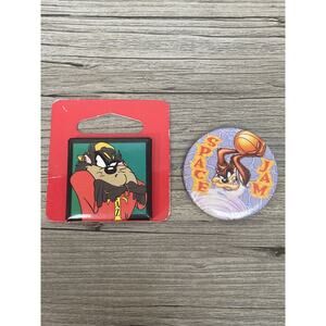 2 Vintage Taz Collectible Pins